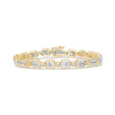 10K White Gold 2.0 Cttw Diamond Square Link Bracelet (J-K Color, I2-I3 Clarity) - Size 7.25"-1