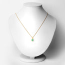 18K Yellow Gold Plated 0.67 Carat Genuine Emerald and White Topaz .925 Sterling Silver Pendant-2