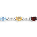 2.24 Carat Genuine Multi Stone .925 Sterling Silver Bracelet-2