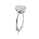 10K White Gold 3/8 Cttw Round-Cut Lab Grown Diamond Cluster Pear Promise Ring (G-H Color, VS2-SI1 Clarity) - Size 7-6