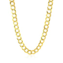 7.0mm 14k Yellow Gold Solid Curb Chain-2