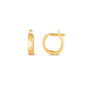 14k Yellow Gold Textured Huggie Hoops(3x10mm)-1