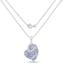 3.40 Carat Genuine Tanzanite and White Topaz .925 Sterling Silver Pendant-2