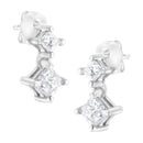 14K White Gold 3/4 cttw Double Diamond Princess-Cut Stud Earrings (I-J Clarity, I2-I3 Color)-1