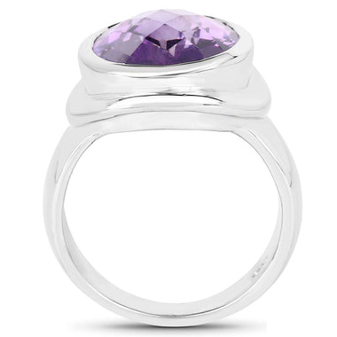 9.01 Carat Genuine Amethyst .925 Sterling Silver Ring - 0