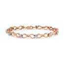 10K Rose Gold Plated .925 Sterling Silver 1/2 Cttw Diamond Infinity Link Tennis Bracelet (H-I Color, I2-I3 Clarity) -7â€-1