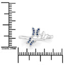 0.14 Carat Genuine Blue Sapphire .925 Sterling Silver Ring-3
