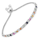 0.88 Carat Genuine Multi Sapphire .925 Sterling Silver Bracelet-1