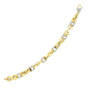 14k Two-Tone Gold Oval Bracelet with Barrel Bead Connectors-2