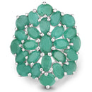 5.88 Carat Genuine Emerald .925 Sterling Silver Ring-3