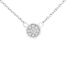 10K White Gold 1/4 Cttw Diamond Flower Pendant Necklace (I-J Color, I2-I3 Clarity) - Adjustable 16-18" chain-1