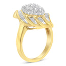 10K Yellow Gold Plated .925 Sterling Silver Diamond Cocktail Ring (3/4 Cttw, I-J Color, I2-I3 Clarity) - Size 6-3
