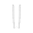 10K White Gold 1/10 Cttw Diamond Threader Earrings-1