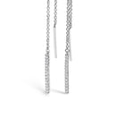 10K White Gold 1/10 Cttw Diamond Threader Earrings-2