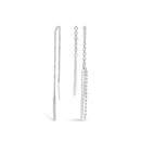 10K White Gold 1/10 Cttw Diamond Threader Earrings-3