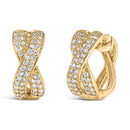 14K Yellow Gold 1/3 Cttw Diamond Criss Cross Huggie Hoop Earrings (G-H Color, SI2-I1 Clarity)-4