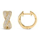 14K Yellow Gold 1/3 Cttw Diamond Criss Cross Huggie Hoop Earrings (G-H Color, SI2-I1 Clarity)-6