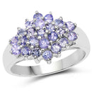 1.61 Carat Genuine Tanzanite .925 Sterling Silver Ring-1