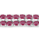 20.03 Carat Glass Filled Ruby and White Topaz .925 Sterling Silver Bracelet-4
