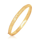 14k Yellow Gold Diamond Carved Bangle (6.00 mm)-1