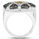 0.61 Carat Genuine Multi Diamond .925 Sterling Silver Ring-2