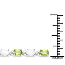 7.92 Carat Genuine Peridot and Opal .925 Sterling Silver Bracelet-6