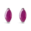 .925 Sterling Silver 1/2 Cttw Created Pink Ruby Gemstone Solitaire Stud Earrings-1