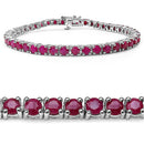 8.80 Carat Genuine Ruby .925 Sterling Silver Bracelet-1