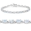8.80 Carat Genuine Aquamarine .925 Sterling Silver Bracelet-2