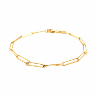 14k Yellow Gold Wire Paperclip Bracelet (2.7mm) - 0