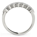 Diamond Studded Wide Multi-Diagonal Pattern Ring in 14k White Gold (5/8 cttw)-3