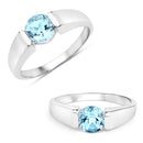 1.05 Carat Genuine Blue Topaz .925 Sterling Silver Ring-4