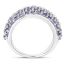 4.22 Carat Genuine Tanzanite .925 Sterling Silver Ring-2