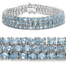 26.20 Carat Genuine Blue Topaz .925 Sterling Silver Bracelet-1