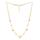 14k Yellow Gold Puff Heart Adjustable Necklace-3