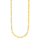 14k Yellow Gold Textured Paperclip Chain (3.5mm)-2