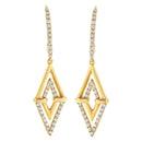 14K Yellow Gold 3/8 Cttw Double Triangle Drop and Dangle Diamond Earrings (G-H Color, SI1-SI2 Clarity)-1