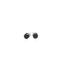 14k White Gold Stud Earrings with Black 4mm Cubic Zirconia-2