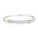14K Two-Toned Gold Princess Cut Diamond Fashion Bangle (1 cttw, H-I Color, SI1-SI2 Clarity)-4