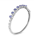 14K White Gold 5 MM Oval Blue Tanzanite and 1/4 Cttw Diamond Bangle (H-I Color, VS2-SI1 Clarity) - Fits wrists up to 7 1/2 Inches-6