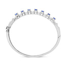 14K White Gold 5 MM Oval Blue Tanzanite and 1/4 Cttw Diamond Bangle (H-I Color, VS2-SI1 Clarity) - Fits wrists up to 7 1/2 Inches-8