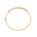 14K Yellow Gold Alternating Bezel Set 5MM Oval Shaped Tanzanite and 1/5 Cttw Diamond Bangle Bracelet (H-I Color, VS2-SI1 Clarity) - Fit's wrists up to 7.25" Inches-6