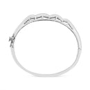 14K White Gold 3 1/3 Cttw Invisible Set Princess-Cut Diamond Wave Bangle Bracelet (H-I Color, SI1-SI2 Clarity) - Size 7"-8