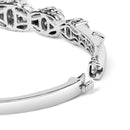 14K White Gold 2 1/2 Cttw Diamond Graduating Floral Cluster Bangle Bracelet (H-I Color, SI1-SI2 Clarity) - Fits Wrists up to 7.25"-5