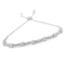 .925 Sterling Silver 1/4 Cttw Diamond 4â€-10â€ Adjustable Bolo Alternating Square and Rectangle Bolo Bracelet (I-J Color, I3 Clarity)-6