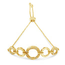 10K Yellow Gold over .925 Sterling Silver Diamond Accented Graduated Infinity Open Circle 6â€-9â€ Adjustable Bolo Bracelet-6