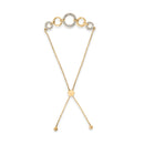 14K Yellow Gold Plated .925 Sterling Silver 1/10 Cttw Diamond Infinity Loop Adjustable Bolo Tennis Bracelet-3
