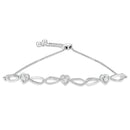 .925 Sterling Silver Diamond Accent Heart and Infinity 4â€-10â€ Adjustable Bolo Bracelet (I-J Color, I3 Clarity)-4