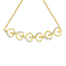 14K Yellow Gold Plated .925 Sterling Silver Diamond Accent Heart Link Bolo Bracelet-6