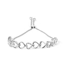 .925 Sterling Silver 1/10 Cttw Diamond Heart Link Bolo Bracelet (I-J Color, I2-I3 Clarity)-4